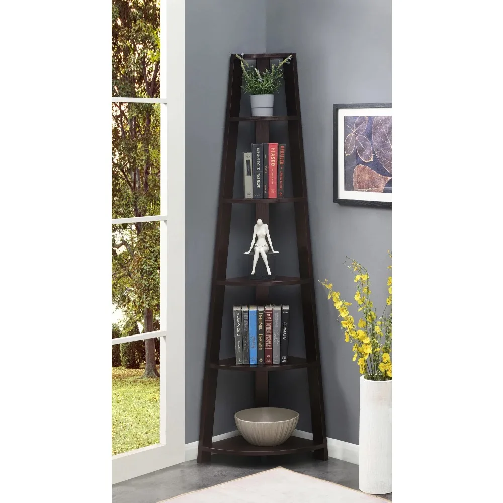 

Модульная полка для спальни, 6 ярусов, угловая книжная полка для эспрессо, фронтальный книжный шкаф для мебели, полки для хранения книг