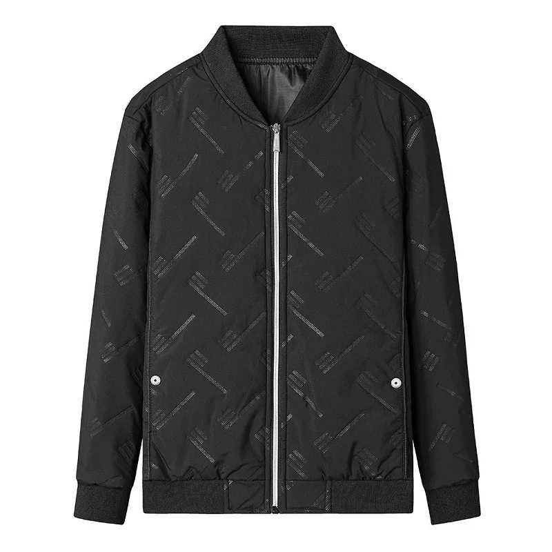 Men's Simple Baseball Uniforms Autumn and Winter Large Size Solid Color Thermal Jacket Youth All-match Cotton Outerwear