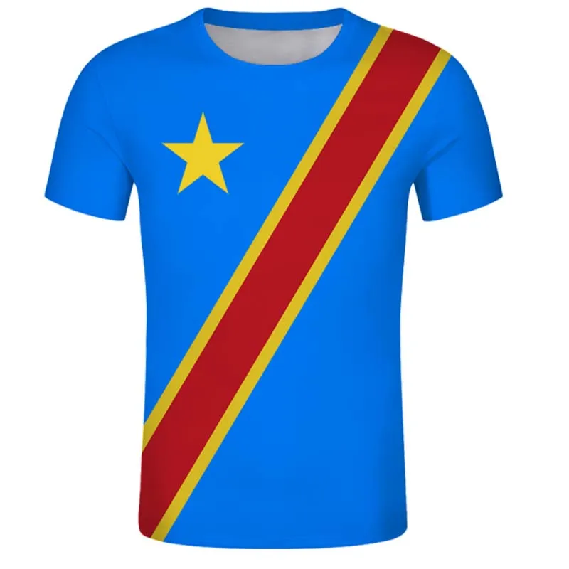 

DR Congo T Shirt Summer Custom Men's Kinshasa ZAR Tshirts French Emblem Zaire Tee Con Customize ZA Country Design Top