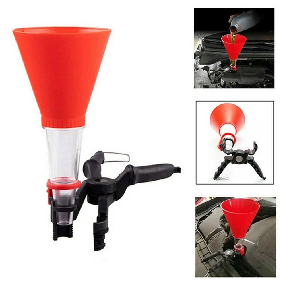 

Car Adjustable Fixed Bracket Filling Spout Pour Tool Kit Engine Oil Funnel Adjustable Refueling Funnel Holding Clamp