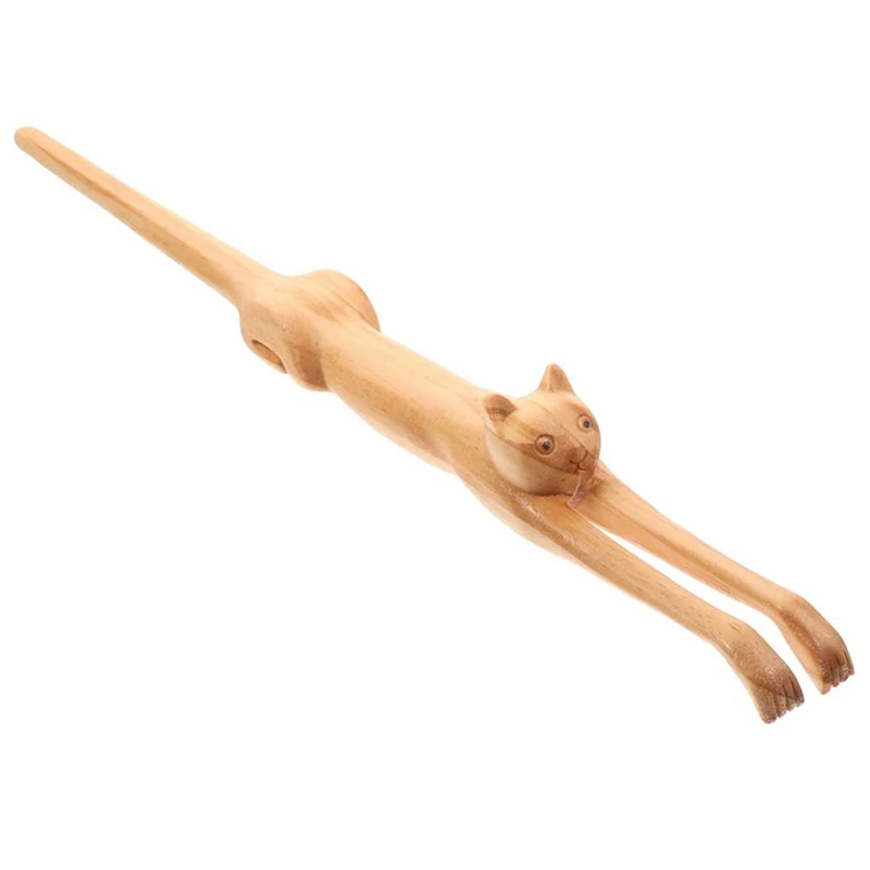 Wooden Cat Shaped Back Massager Backreliever Spontaneous Artifact Scratcher
