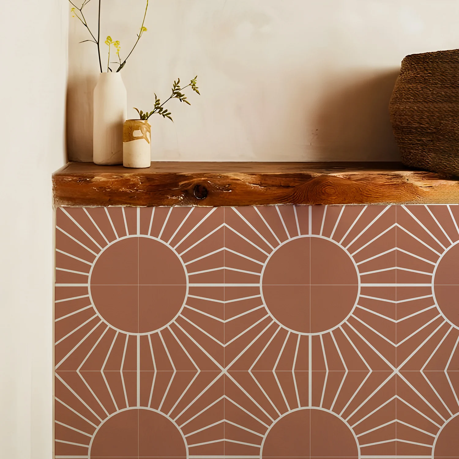 Водостойкая настенная водостойкая клейкая плитка с цветочным рисунком