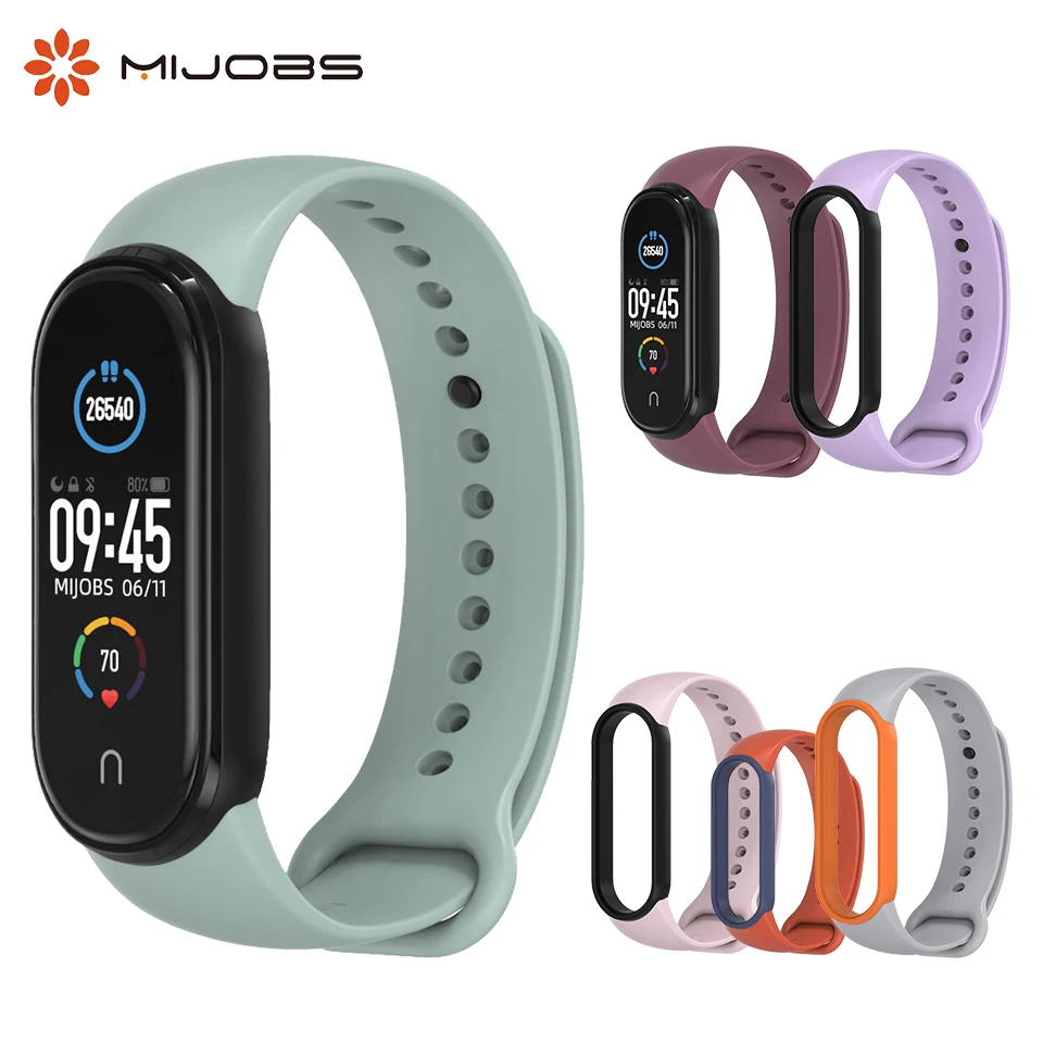 

Mijobs Mi Band 6 силиконовый ремешок на запястье для Xiaomi Mi Band 6 5 Смарт-часы наручные браслеты аксессуары Miband 6 5 ремешок на запястье
