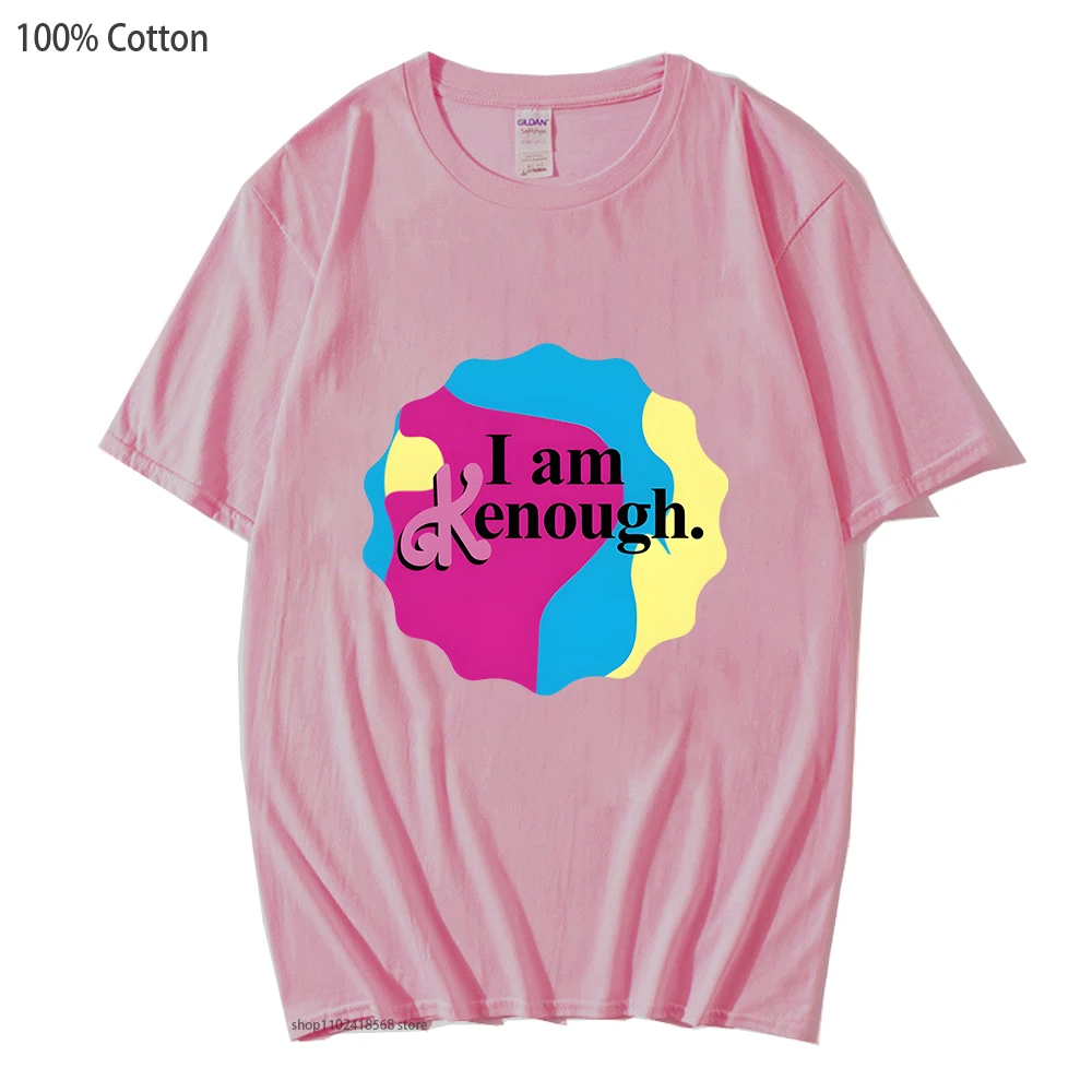 

I Am Kenough Shirt Men's Clothes Lertter Graphic T-Shirts 100%Cotton Tshirts Women Clothing Y2k Top Men Casual Short Sleeve Tee