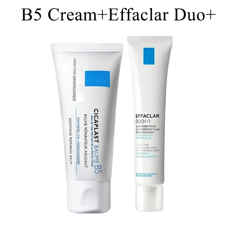 

2PCS Cicaplast B5 Cream 40ml Effaclar Duo+ Moisturizing Romoving Acen Cream Soothes Sensitive Skin Centella Repairs Redness