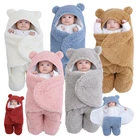 Детская Пеленка, пеленка, одеяло с медведем для новорожденного, спальный мешок, унисекс, Детская шаль, одеяло, костюм, органический шарф, 100% хлопок, теплый