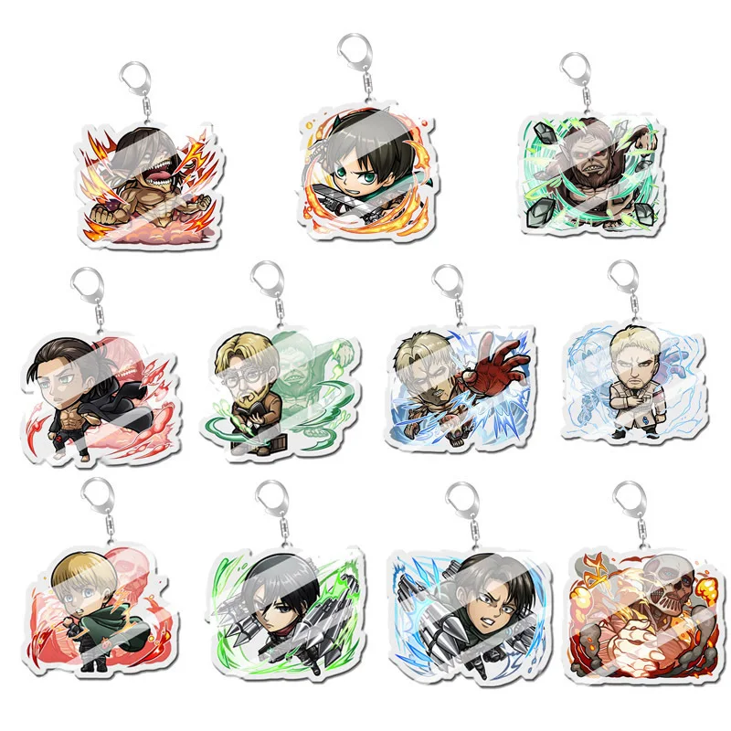 Eren Jaeger Mikasa Ackerman Armin Arlert Popular Anime Two-dimensional Peripheral Transparent Acrylic Keychain Backpack Pendant