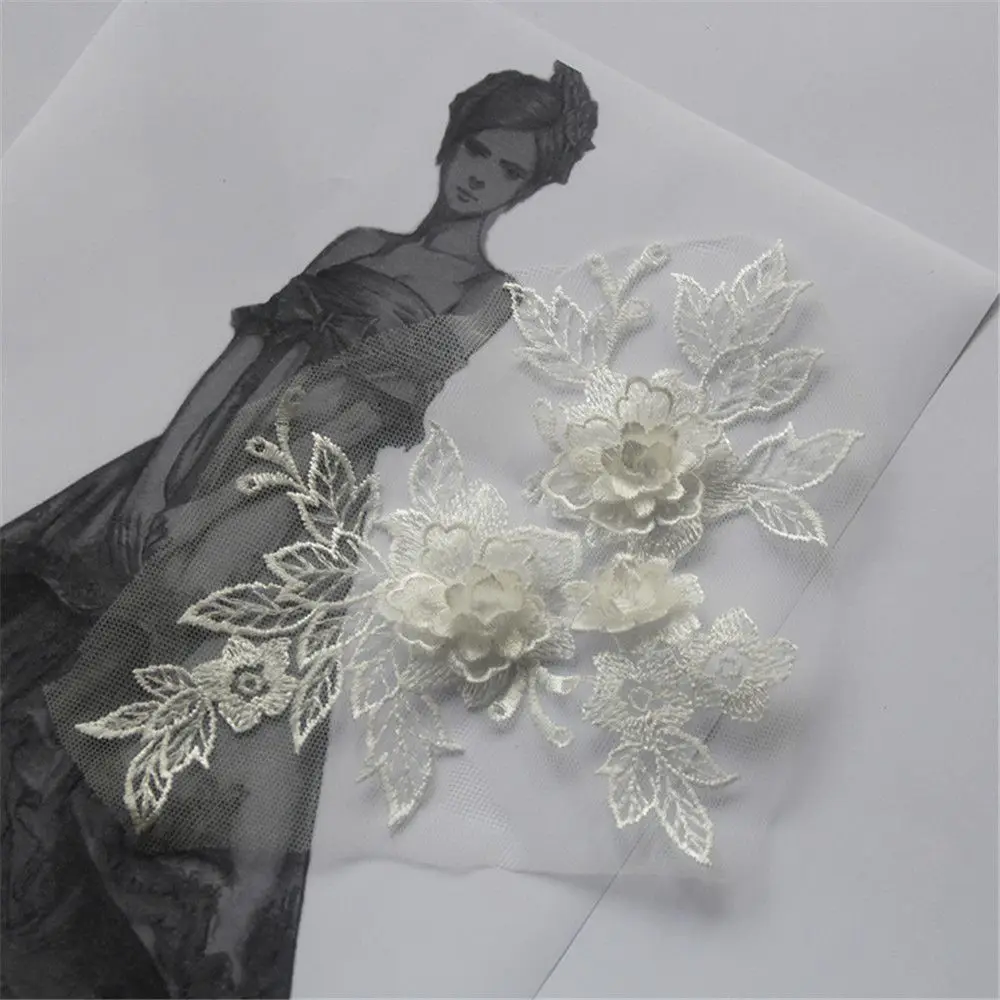 Аксессуары для платья, ручное шитье, сделай сам, вырез, аппликация, 3D цветок, кружевной воротник, вышивка, нашивки