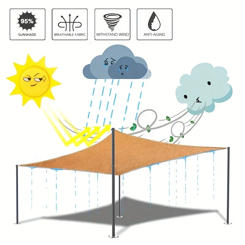 

Солнцезащитный козырек парус треугольная Солнцезащитная парусина для внутреннего дворика Водонепроницаемая уличная Солнцезащитная козырек для сада заднего двора