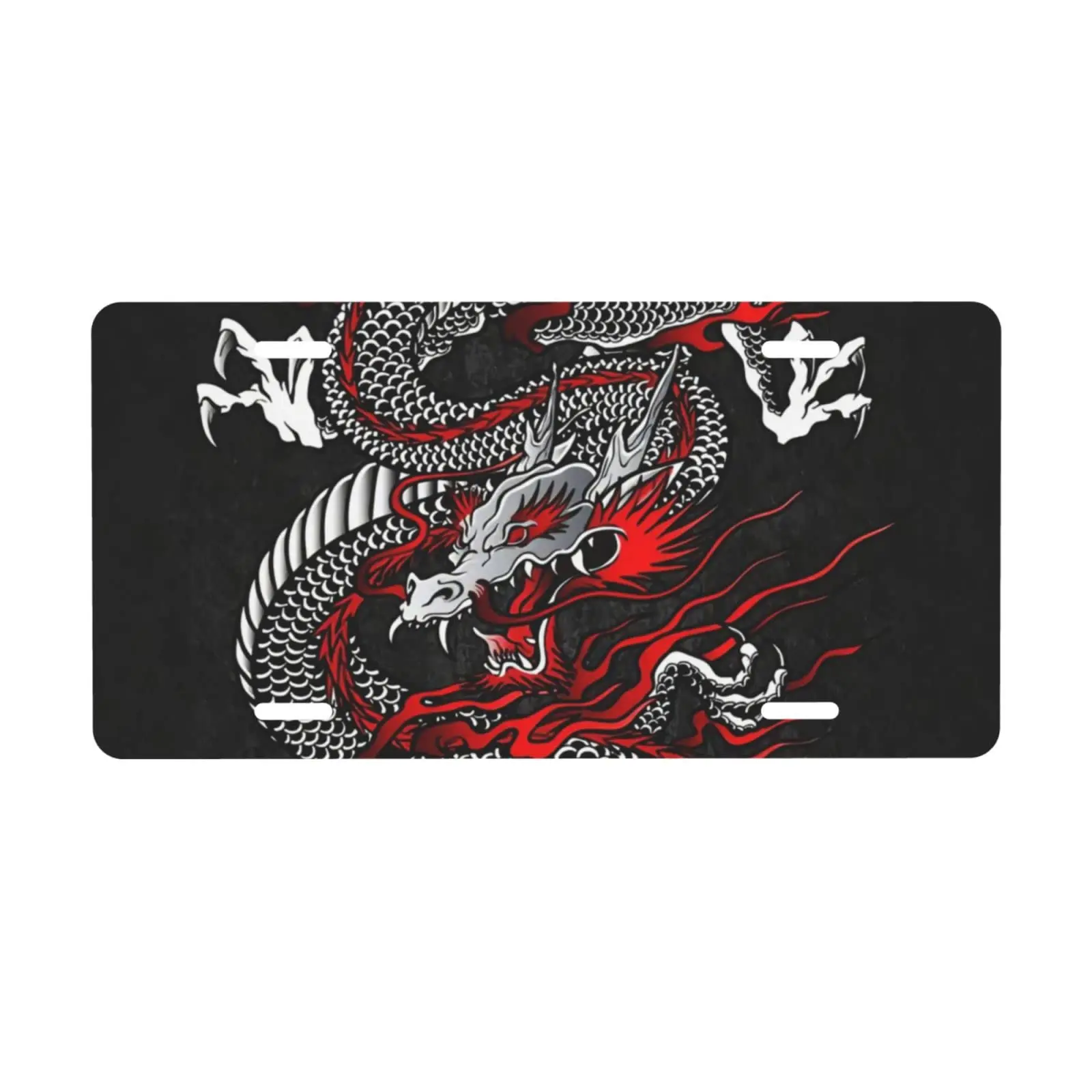 Японский дракон черный металлический знак алюминиевая металлическая бирка