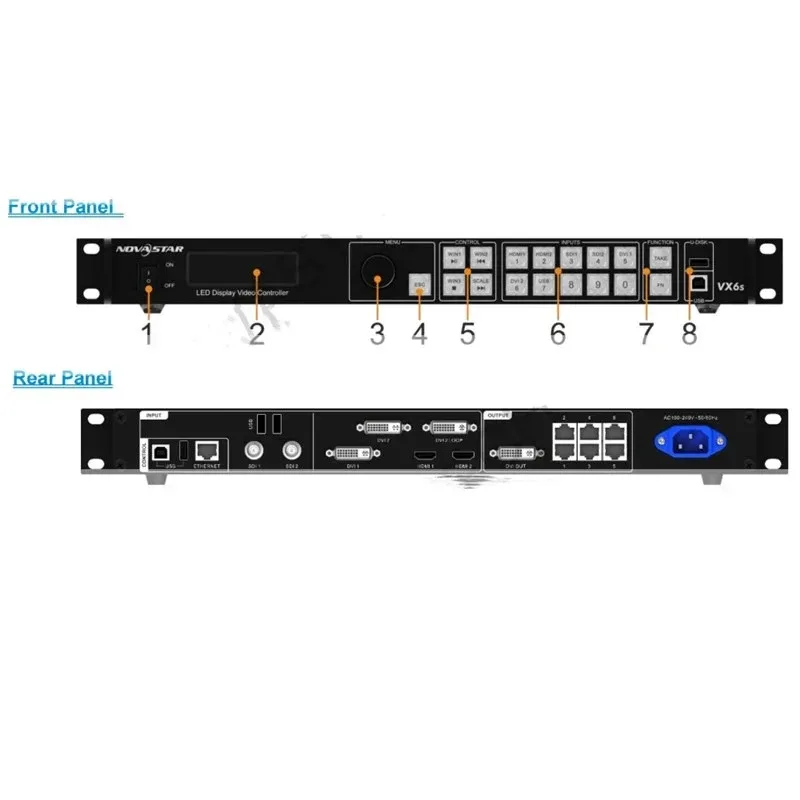 Фото Мультивидеопроцессор Novastar VX6S Светодиодный видеопроцессор для светодиодного дисплея ЖК-дисплея VPU процессор видеопроцессора №2