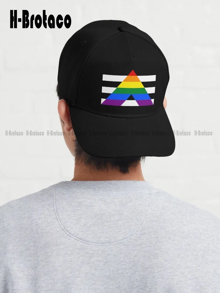 

Lgbtq Ally Pride Flag Baseball Cap New Hats Hunting Camping Hiking Fishing Caps Denim Color Adjustable Quick Dry Mesh Cap Unisex
