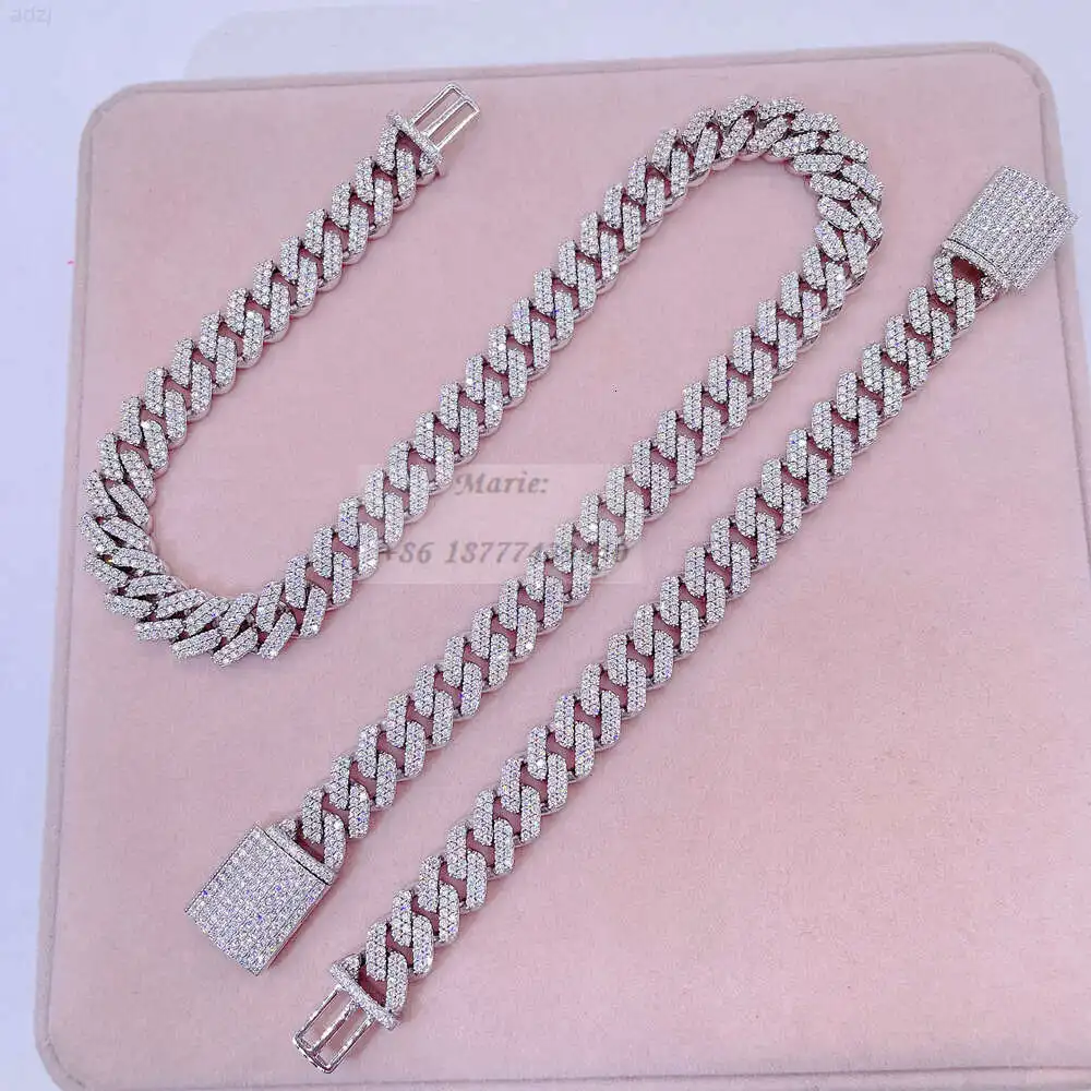 Роскошное ожерелье для мужчин шириной 12 5 мм кубинская цепочка с муассанитом