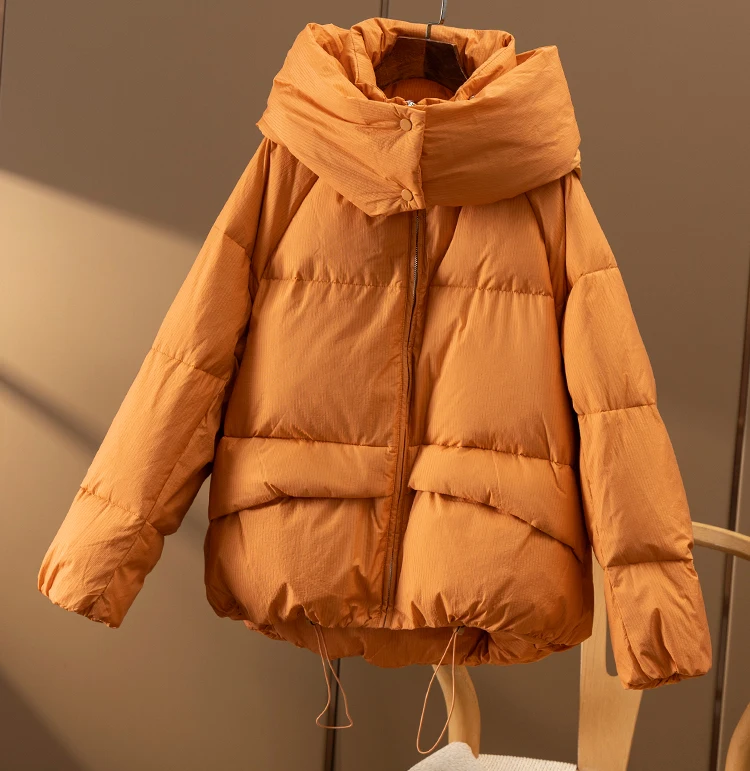Winter High Quality Casaco Feminino 90% White Duck Down  Winter Coat Women 150g-200g Casual Hooded Luxury Designer