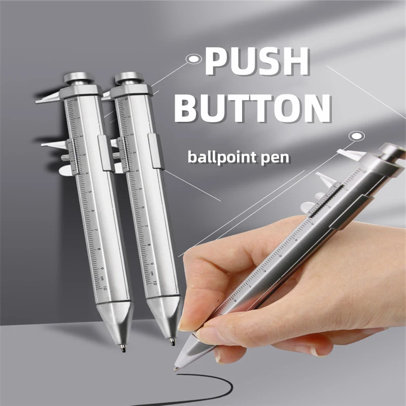 

Multifunctional Scale Design Ballpoint Pen with Measuring Rule 0.5mm Point Plastic Writing Pen Press Ballpoint Pen Stationary
