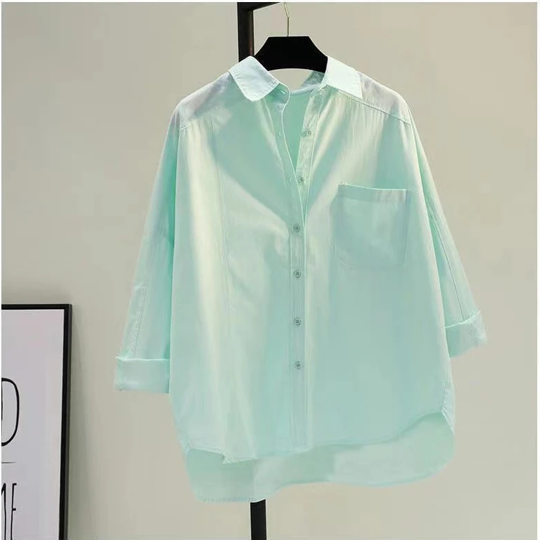 

Italy's big brand tail order was removed from the cabinet, pure cotton shirt women's summer shirt sunscreen top tide