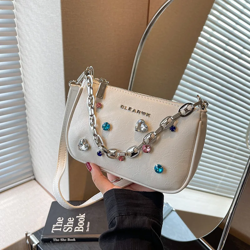 

Korean Small Square bag 2023 Fashion New PU Leather Crossbody Bag Women's Handbag Party Clutch Ins Chic Messenger Shoulder Bags