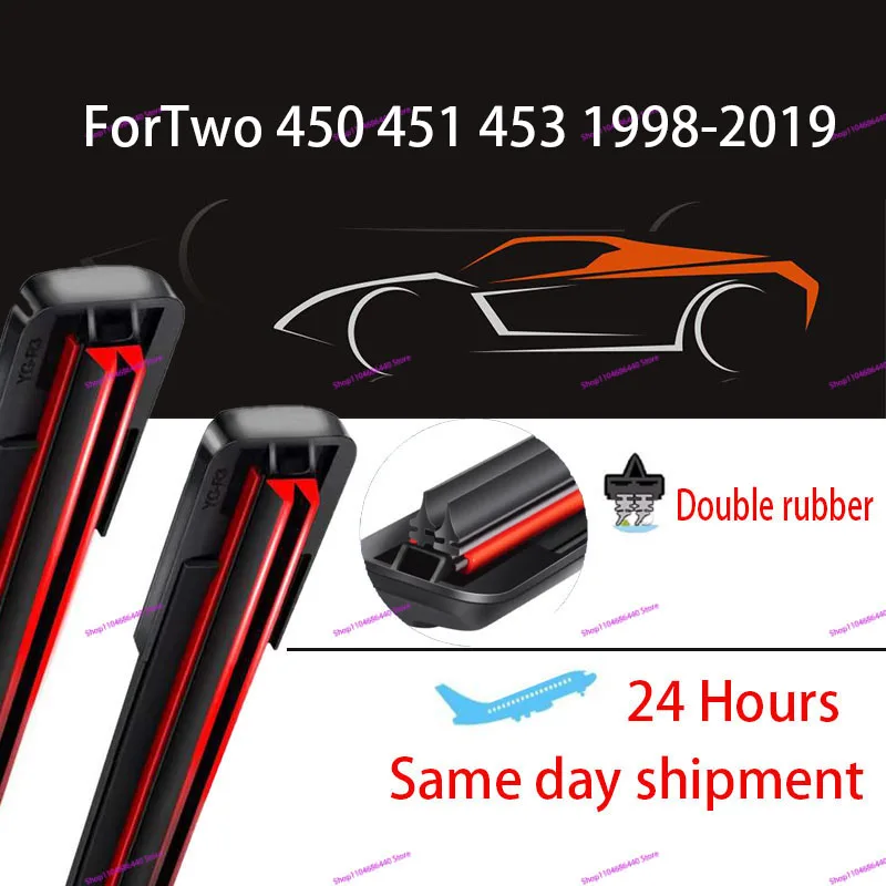 

Для Smart ForTwo 450 451 453 1998-2019 двойные резиновые щетки стеклоочистителя переднего стекла аксессуары для окон 2008 2014 2018