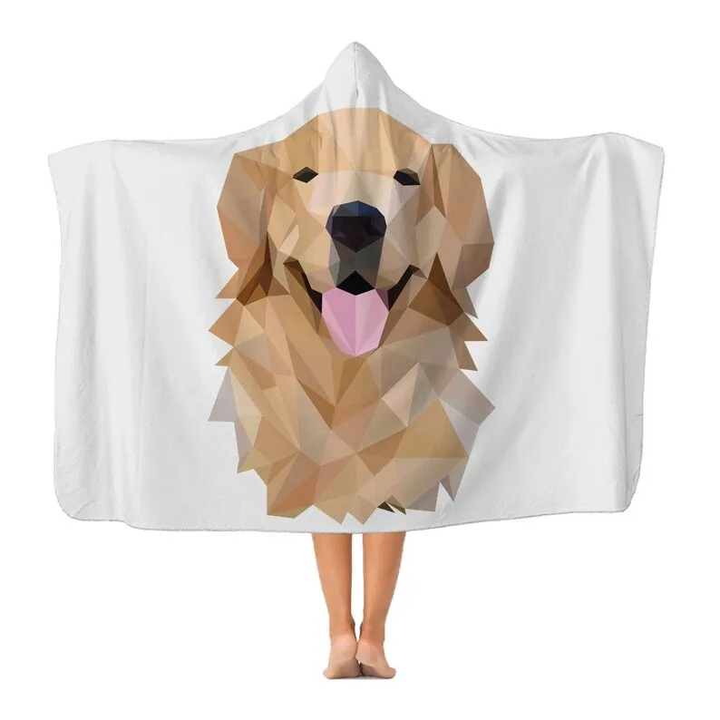 

Geometric Dog Golden Classic Adult Hooded Blanket