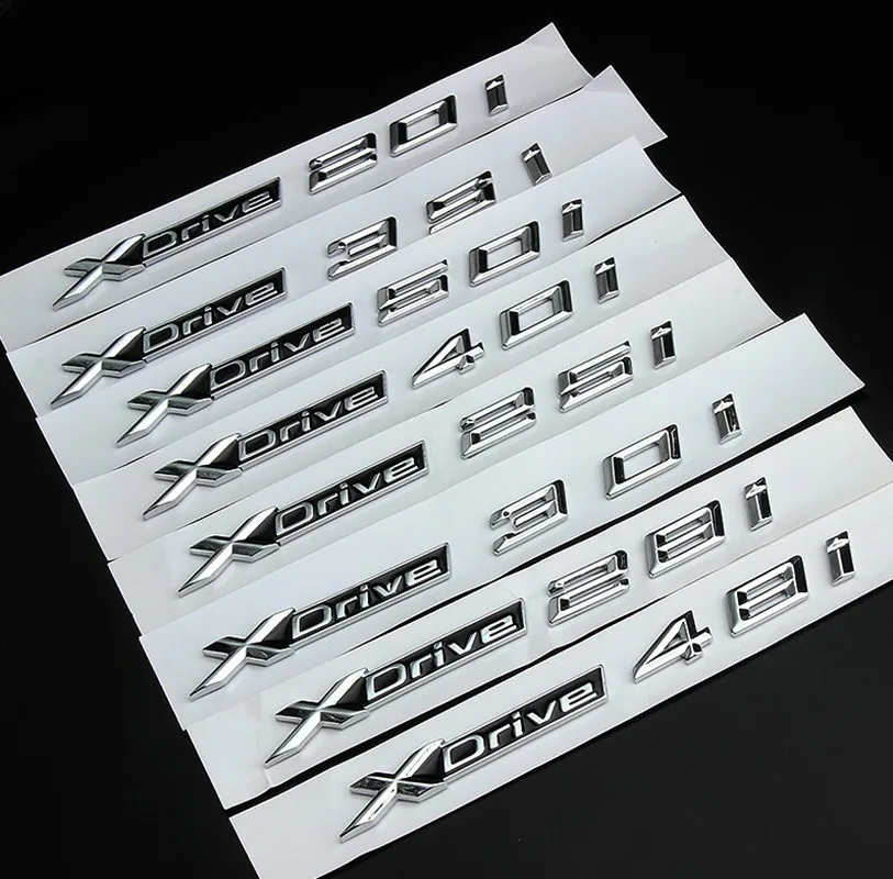 

1X New ABS Chrome Car XDrive Logo Emblem Trim Sticker X Drive 20i 25i 28i 30i 35i 40i 48i 50i For BMW X1 X3 X4 X5 X6