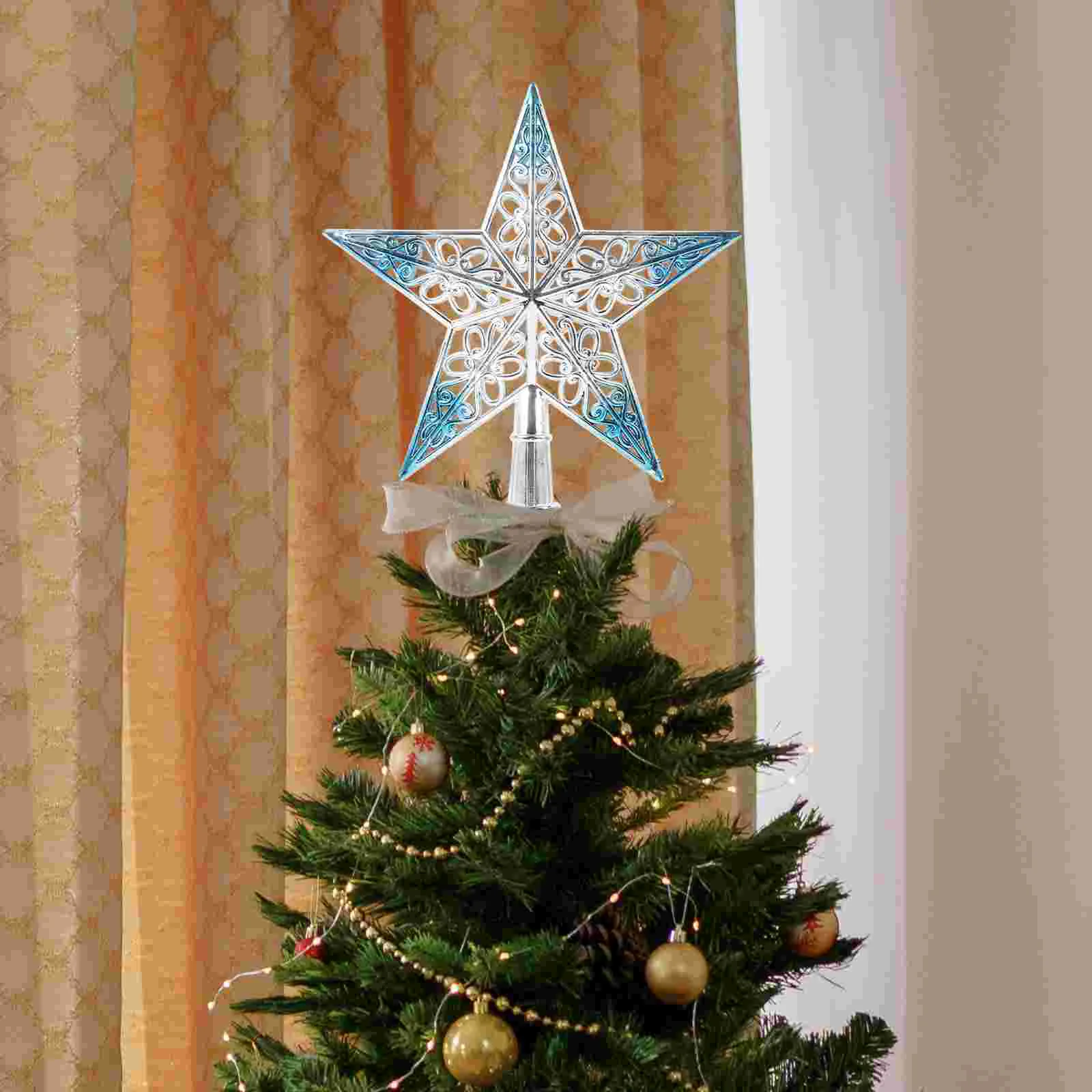 

Christmas Tree Star Topper Starparty Decoration Tree toppers Blue Decorchraitmas Supplies Favors Patriotic Christmas Decoration