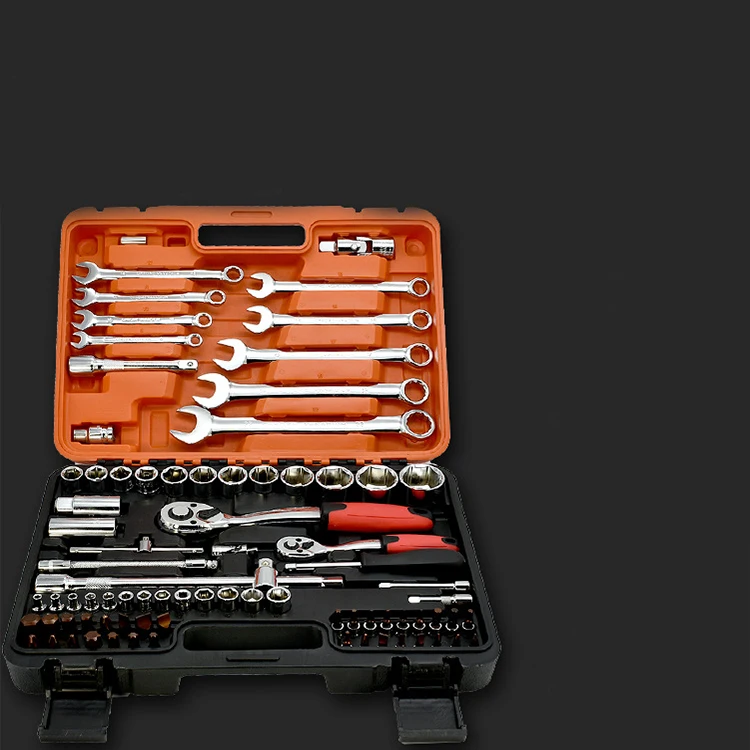 82Pcs Professional Auto Repair Toolbox Hand Tools Set  Reversible Ratcheting Wrench /Car Body   Auto/ enlarge