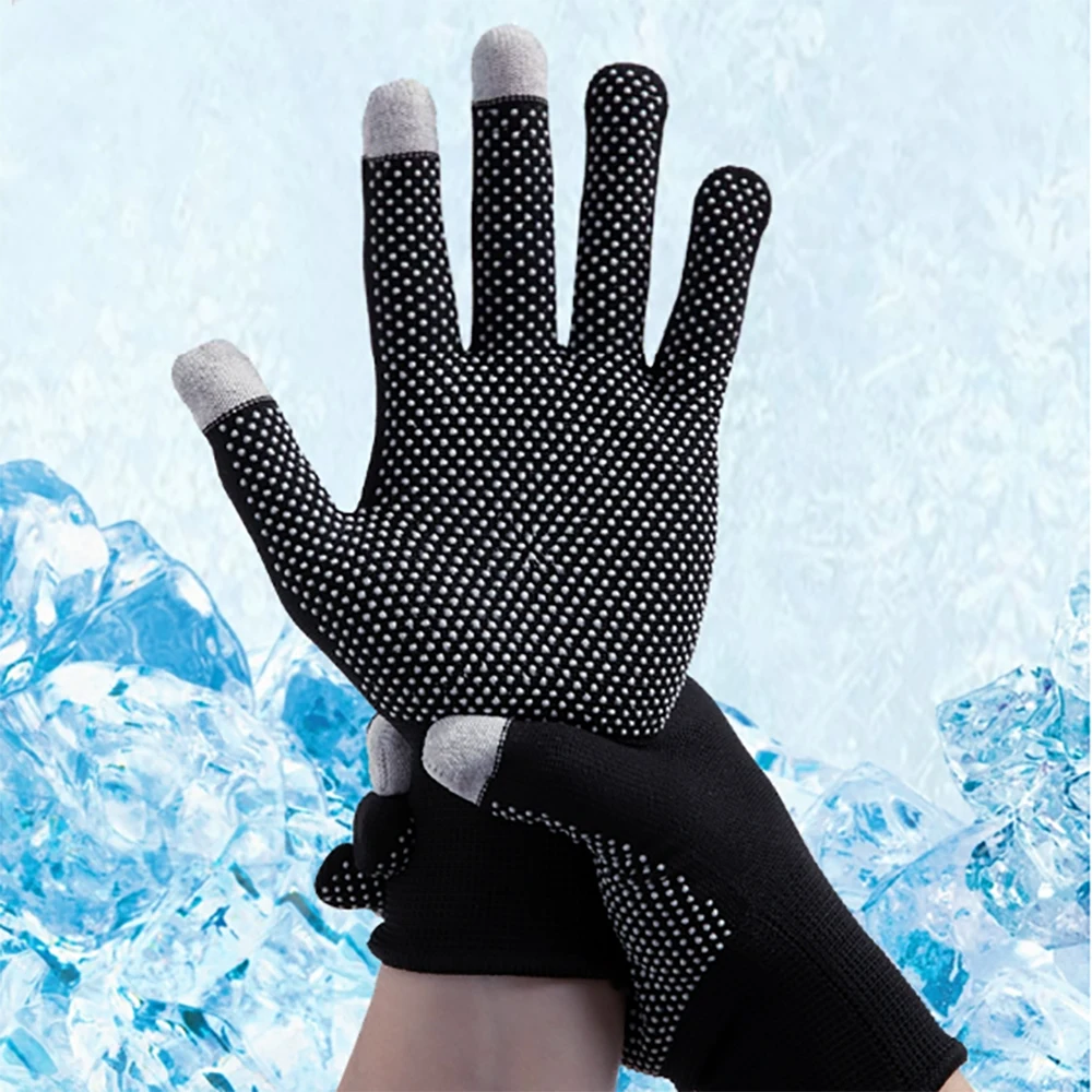 

1 Pair Anti-slip Gloves Outdoor Cycling Gloves Breathable Work Nylon Gloves Anti-UV Sports Mittens Reusable Full Finger Mittens