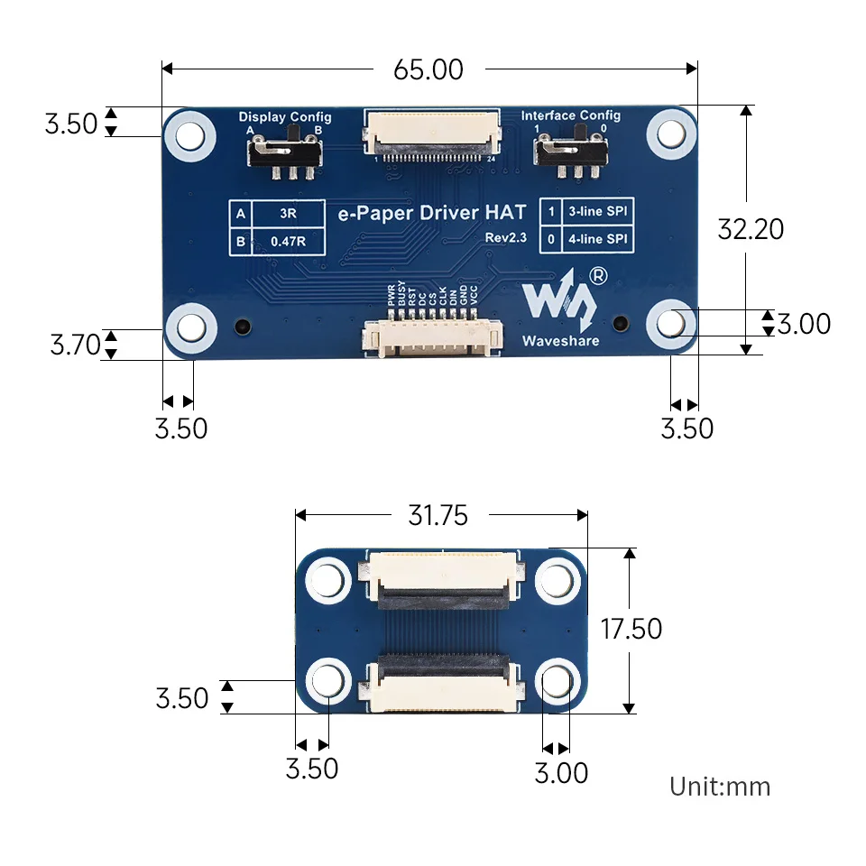 Универсальная электронная бумага Waveshare необработанная панель модель SPI для