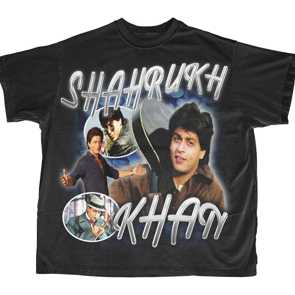 Shahrukh Khan Винтажная Футболка Болливудский актер Индийские фильмы Desi одежда