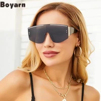 boyarn european american integration large frame wind proof sunglasses womens fashion outdoor riding glasses ins frameless sung