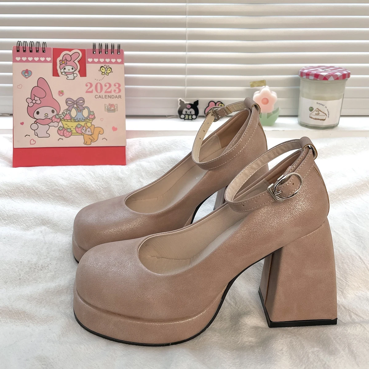 2023 Spring Autumn high heel Mary Jane shoes New Chunky heels Lolita shoes college girls retro Platform shoes Women sandals