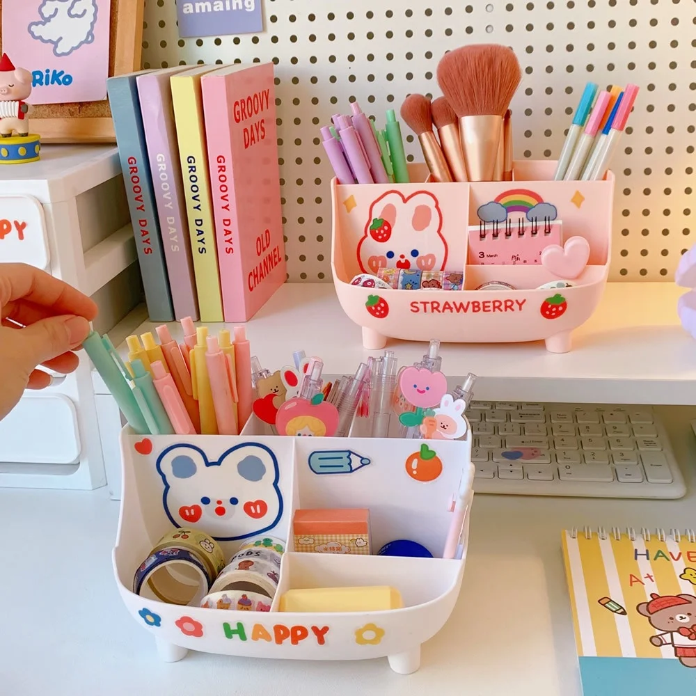 Настольный держатель для ручек с бесплатной наклейкой контейнер милые