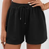 Cotton Linen Shorts Women's Sports Shorts Summer Solid High Waist Black Shorts Women Fashion Plus Size Casual Basic Short Pants 1
