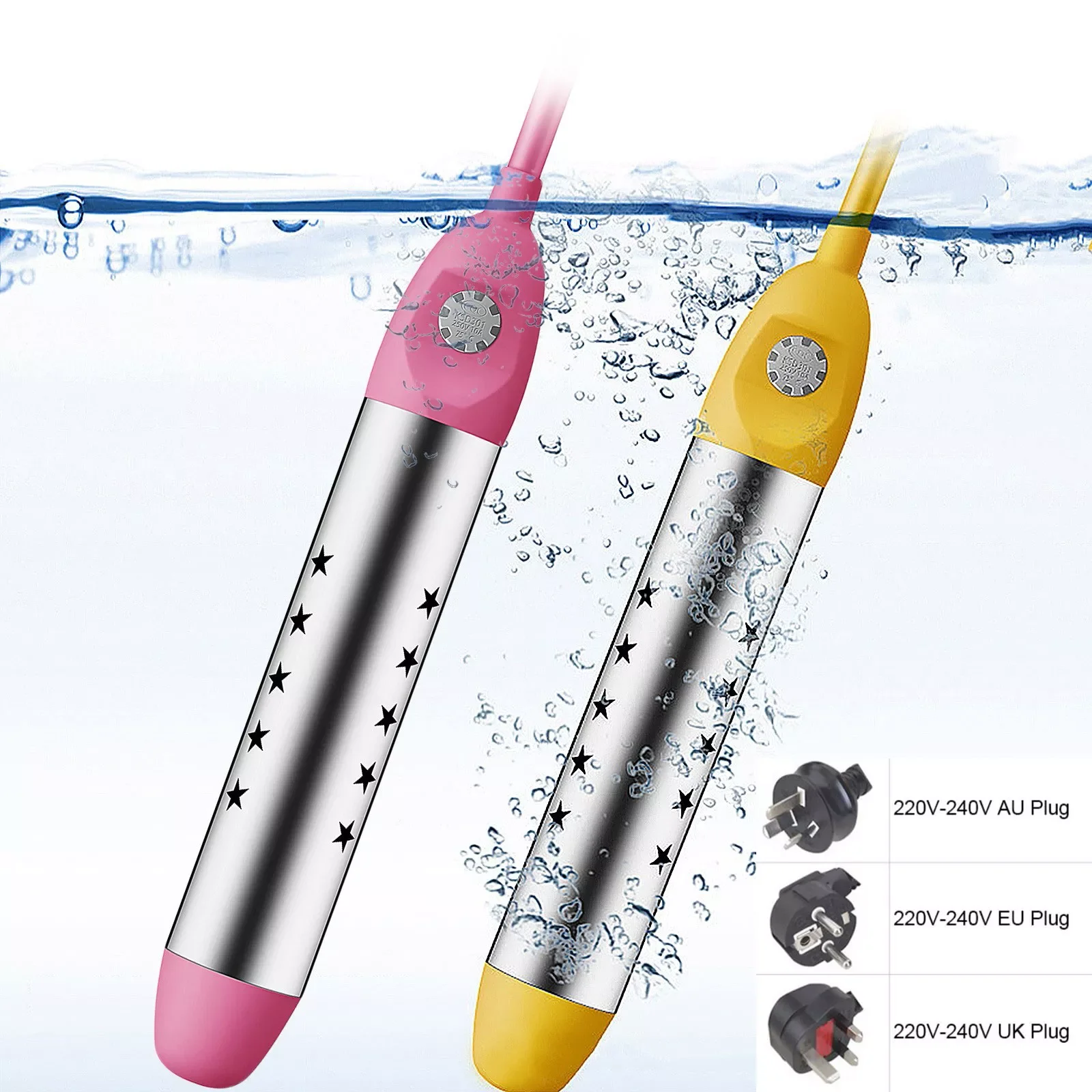 

220V Immersion Electric Water Heater 2000W-2500W Portable Boiler Hot Water Pool Heater Mini Heater For Brewing EU UK AU Plug