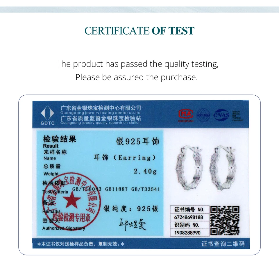 Женские серьги-кольца из серебра 925 пробы с фианитами