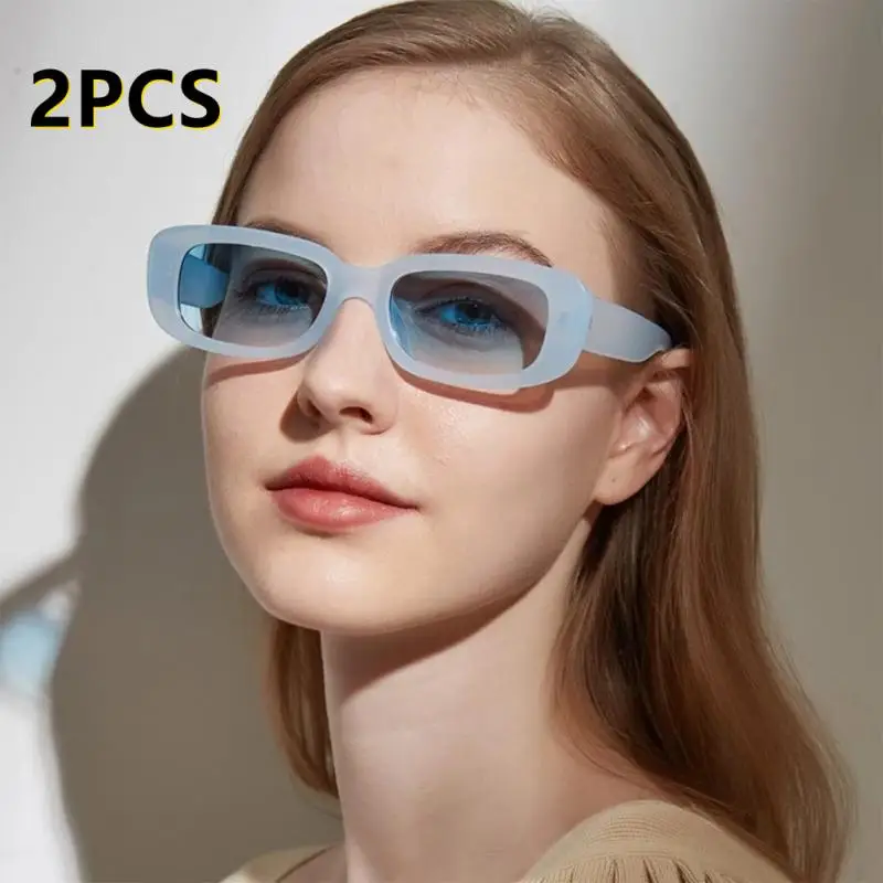 

2PCS Summer Fashion Sunglasses Small Frame UV400 Shades Polarized Vintage Eyewear Outdoor Sun Protection Sun Glasses