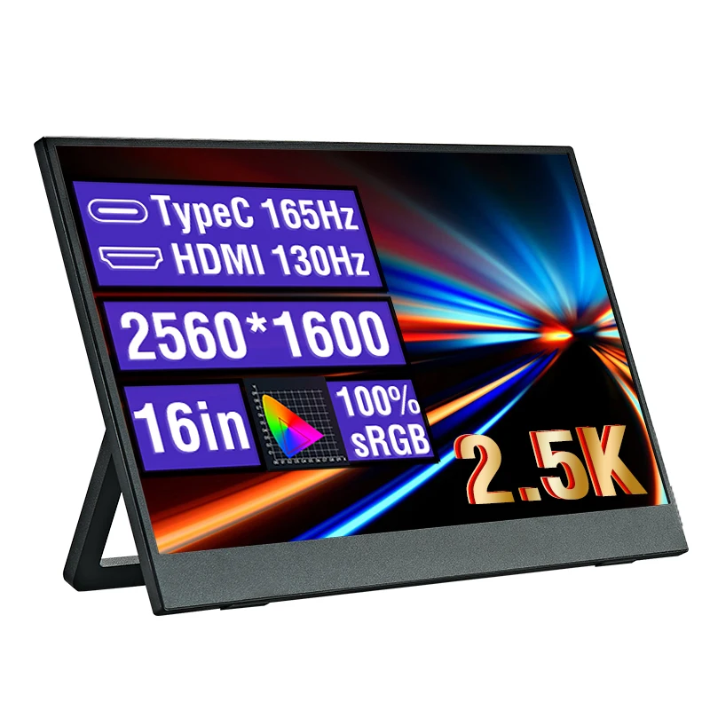 Портативный Монитор Anmite 16 Дюймов 2k 144 Гц 1600p Hdr Низкая Яркость Для Xbox Ps4/5 Мобильного