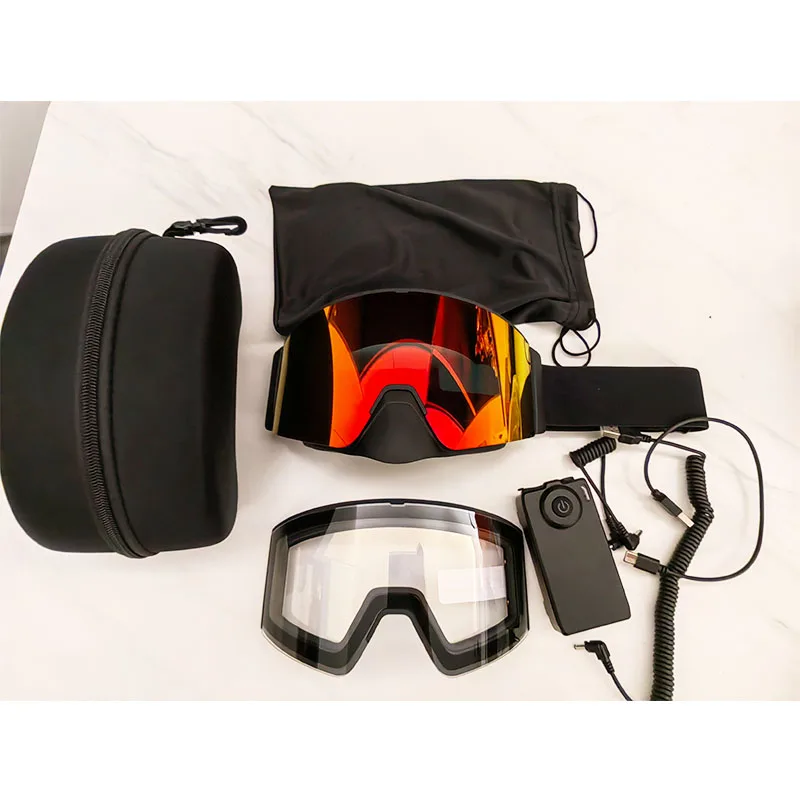 Магнитные лыжные очки с электрическим подогревом