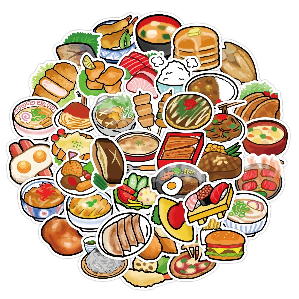 

10/30/50PCS Cartoon Food Cute Graffiti Stickers for Kids Toys Luggage Laptop IPad Gift Journal Skateboard Car Stickers Wholesale