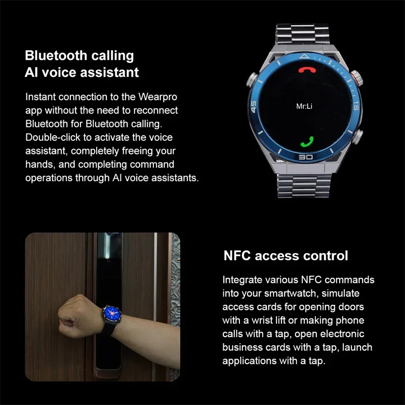 Мужские умные часы с поддержкой NFC. GPS-трекер. АМОЛОВАННЫЙ Экран. Мониторинг