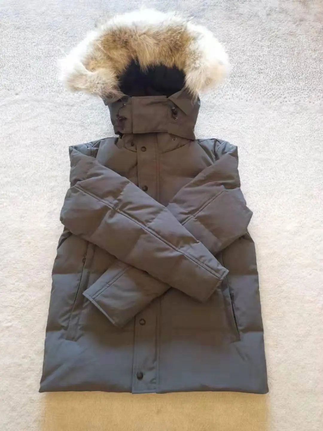 Top Mens Down Jacket G Coat Real Big Wolf Fur C Wyndham Overcoat Clothing Casual Fashion Style Winter Outerwear Outdoor Parka