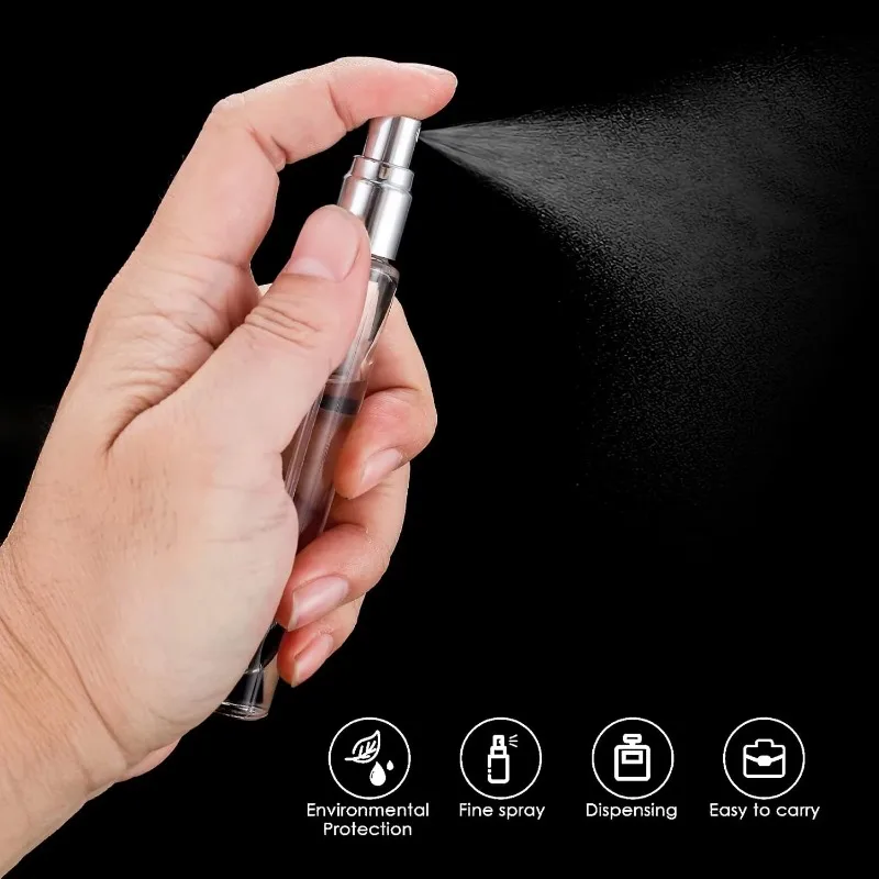 50 шт. 5 мл/10 мл/15 мл дорожная стеклянная бутылка с распылителем мини многоразовые