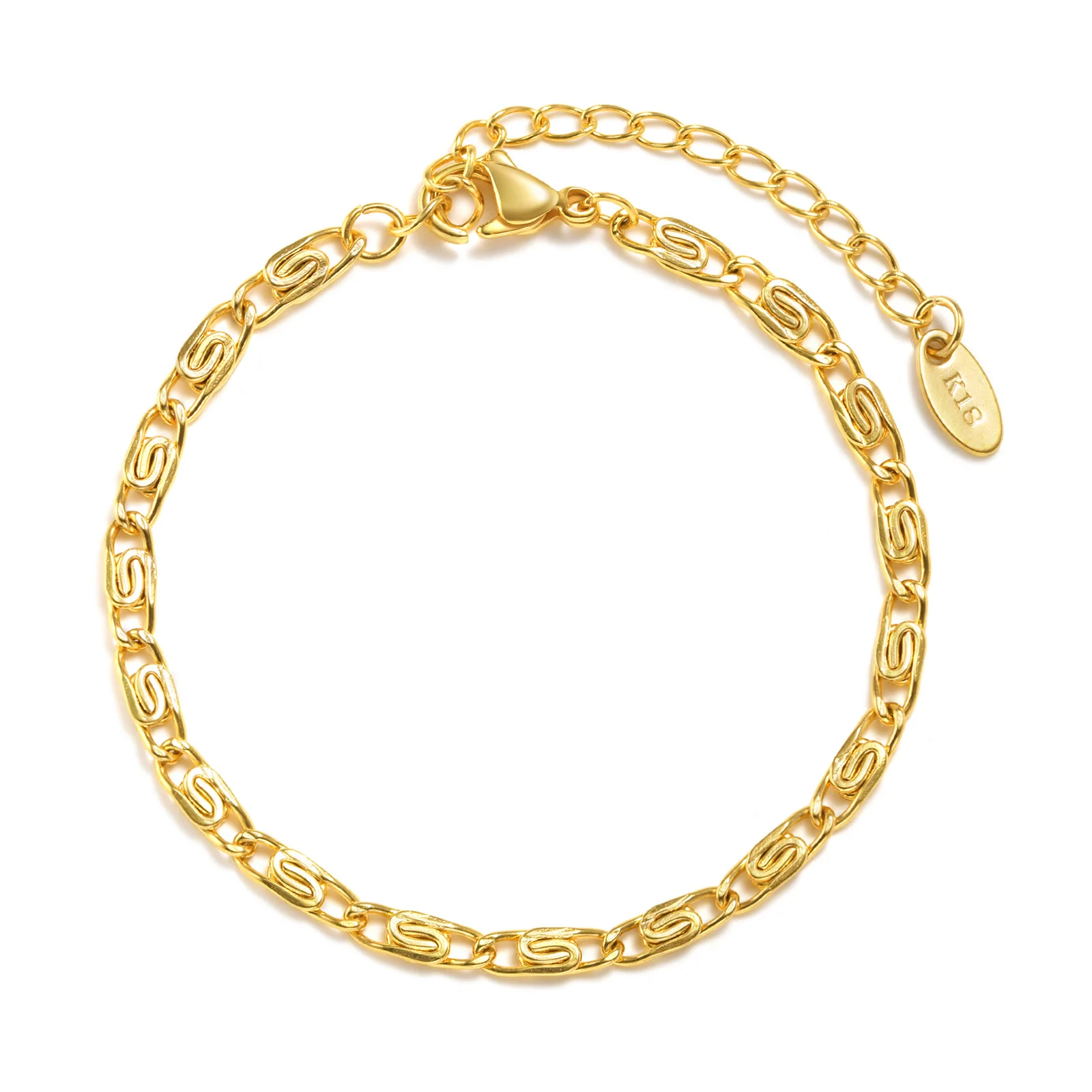 

18 K Gold Plated Stainless Steel Boho Layered Chain Bracelet Bangle for Women Girlfriend Gift Wholesale Jewelry