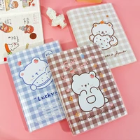girl heart hand ledger cartoon cute bear checkered plastic set coloring page notebook student mood diary