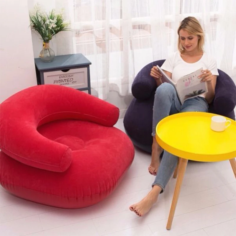 

Folding Flocked Inflatable Sofa Chair Bedroom Living Room Furniture Lazy Bean Bag Sofa Armchair Kid/Adult Gaming Computer Stool