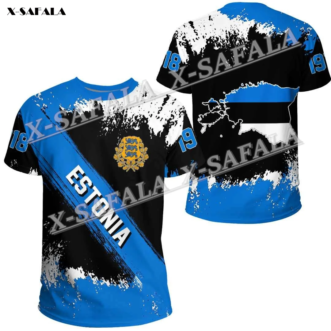 

Best Gift Estonia Ecuador Mexico Slovakia Ecuador Founded Brush Style 3D Full Print Milk Fiber T-shirt Round Neck Men Female