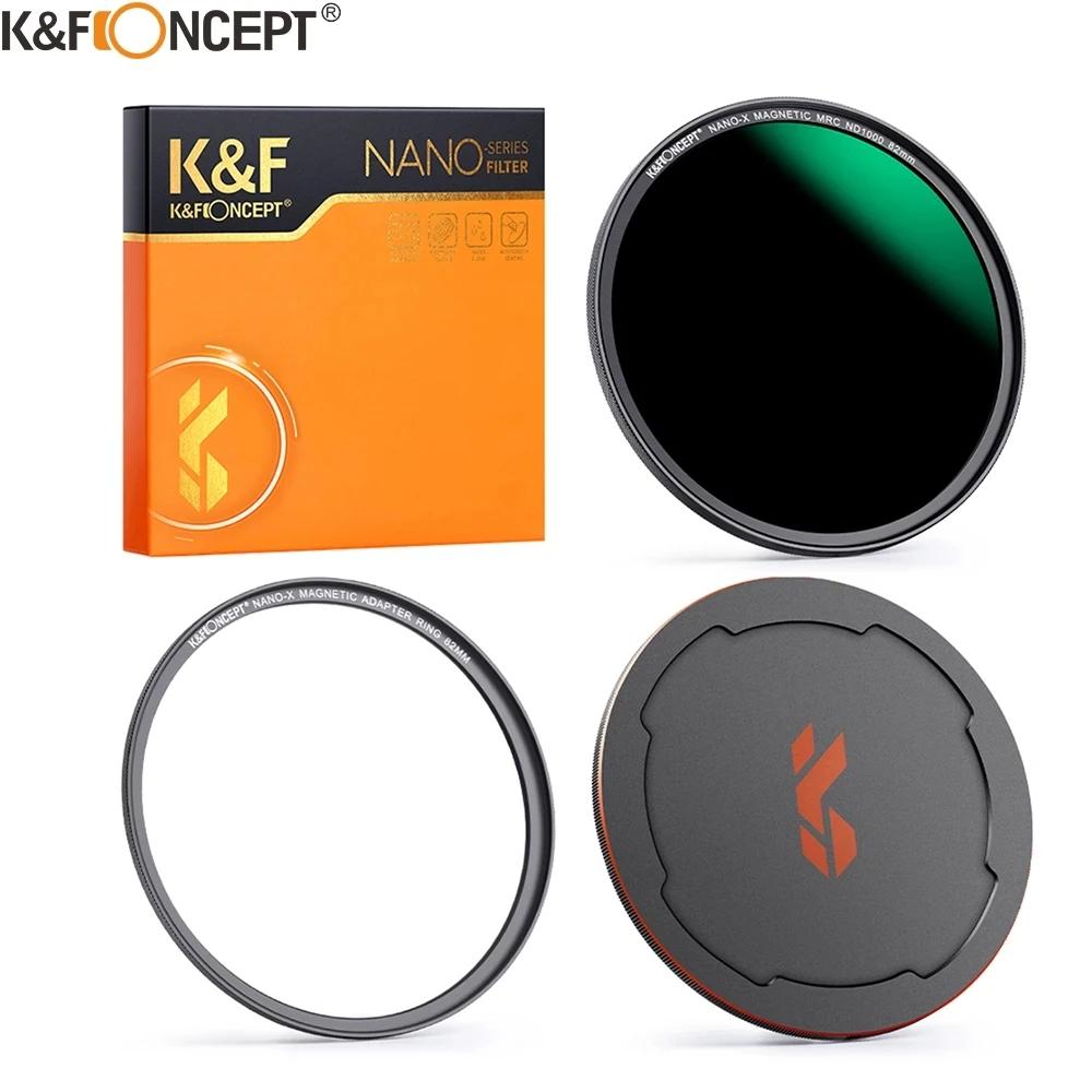 K&F Concept Magnetic HD ND1000 Nano-X 49-82mm Camera ND Filter Multi Layer Coatings with Lens Cap Neutral Density Lens Filter