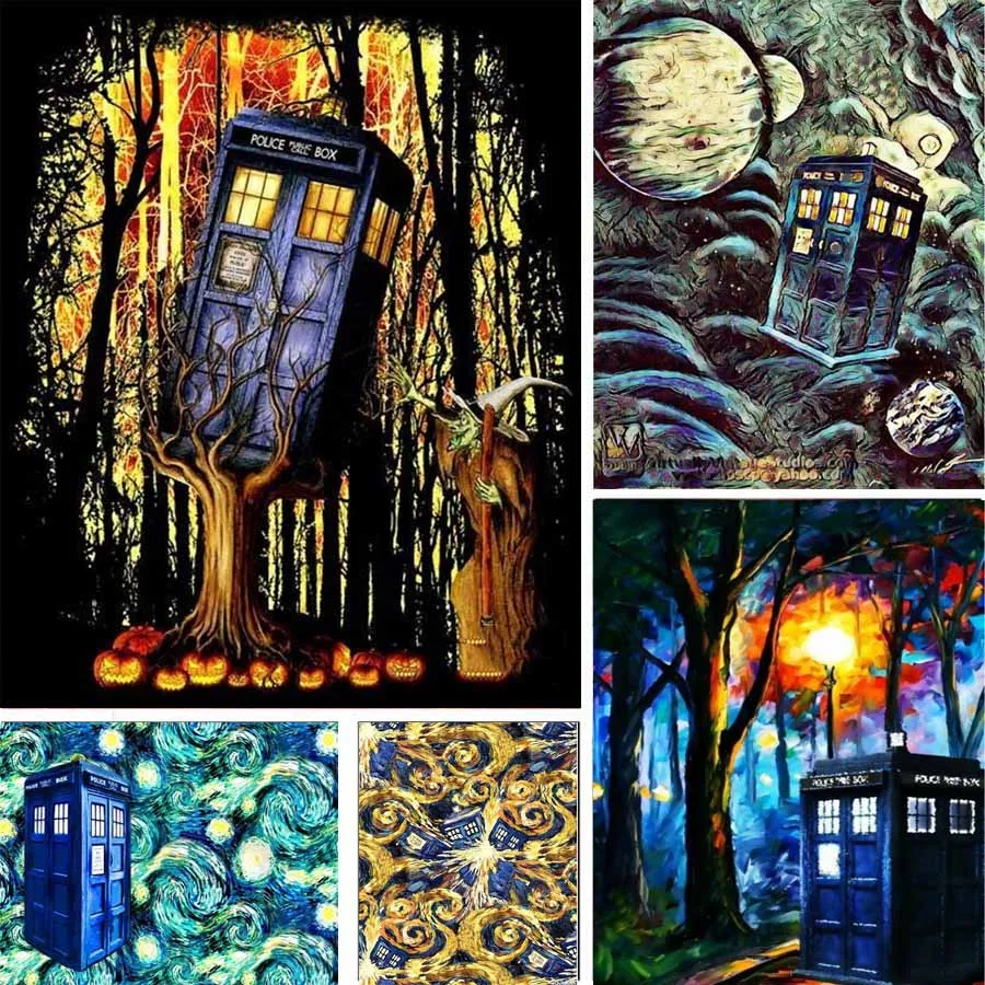 

5D DIY Алмазная Живопись Ван Гог Звездная ночь Доктор Кто полный квадратный круглый бриллиант искусство домашний декор