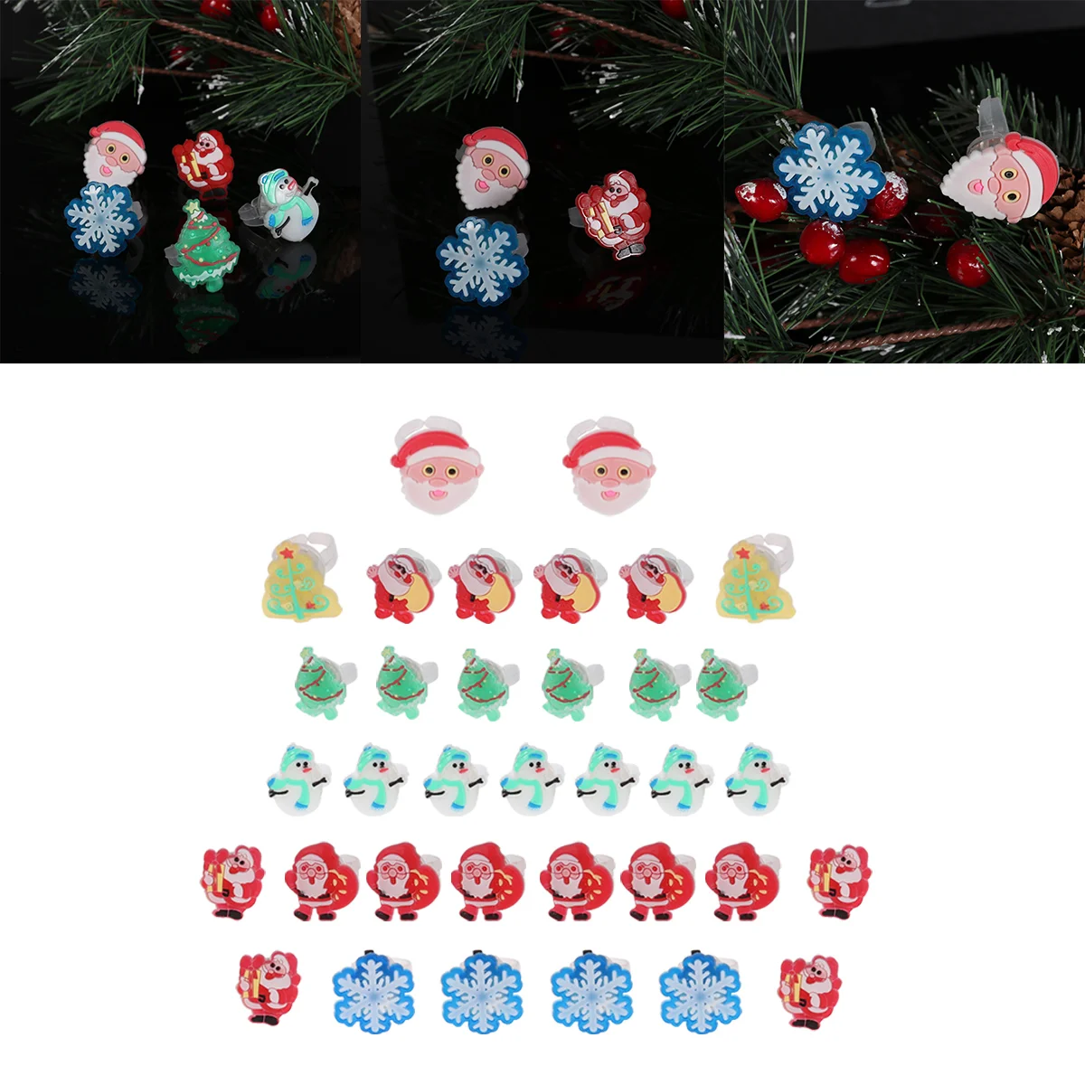 

Rings For Kids Christmas Light Finger Rings Christmas Party Favors Flashing Finger Rings Toys Light Toys for Adults Kids Glow