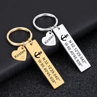 personalized coordinates keychaintrip wedding birth place home special locationfashion stainless steelcustom name keyring